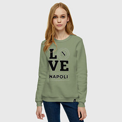 Свитшот хлопковый женский Napoli Love Классика, цвет: авокадо — фото 2