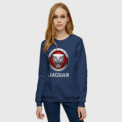 Свитшот хлопковый женский JAGUAR Jaguar, цвет: тёмно-синий — фото 2