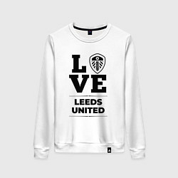 Свитшот хлопковый женский Leeds United Love Классика, цвет: белый