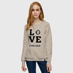 Свитшот хлопковый женский Chelsea Love Классика, цвет: миндальный — фото 2