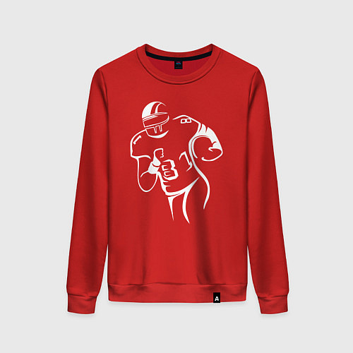 Женский свитшот Игрок в американский футбол / Красный – фото 1
