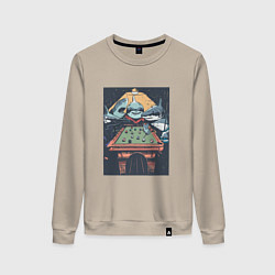 Женский свитшот Акулы играют в бильярд Sharks Playing Pool