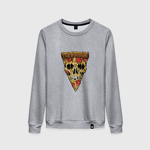 Женский свитшот Pizza - Skull / Меланж – фото 1