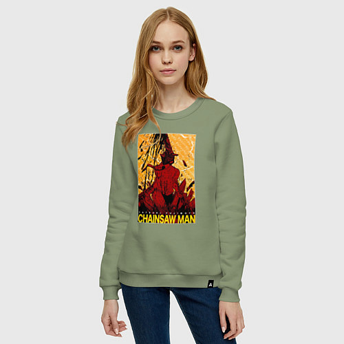 Женский свитшот CHAINSAW MAN DENJI / Авокадо – фото 3