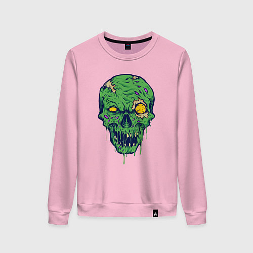 Женский свитшот Зелёный зомби / Светло-розовый – фото 1