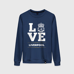 Свитшот хлопковый женский Liverpool Love Classic, цвет: тёмно-синий