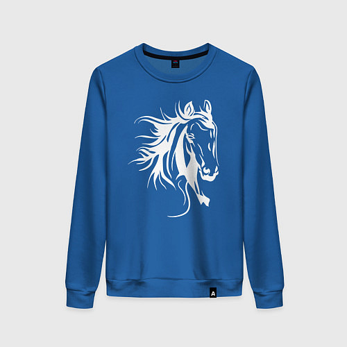 Женский свитшот Лошадиная голова / Синий – фото 1
