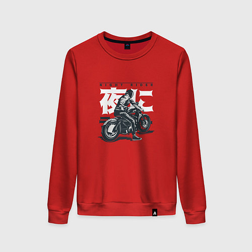 Женский свитшот Японский мотоциклист Old Akira Japanese Biker / Красный – фото 1