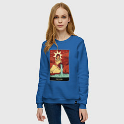 Свитшот хлопковый женский Звезда карта Таро The Star Tarot Card, цвет: синий — фото 2