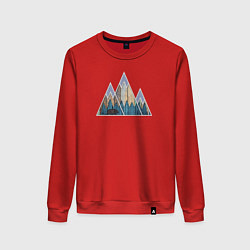 Свитшот хлопковый женский Деревянные горы, цвет: красный