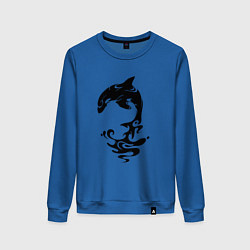 Свитшот хлопковый женский Чёрный Дельфин, цвет: синий
