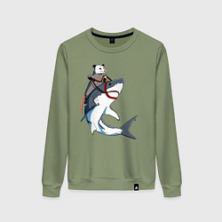 Женский свитшот Опоссум верхом на акуле