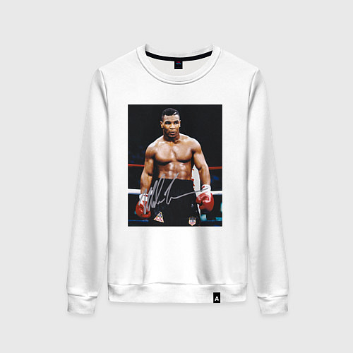 Женский свитшот Майк Тайсон Фото с авторгафом Mike Tyson / Белый – фото 1