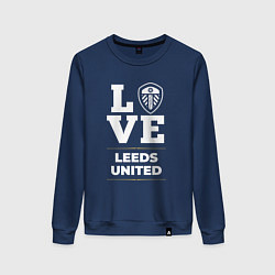 Свитшот хлопковый женский Leeds United Love Classic, цвет: тёмно-синий