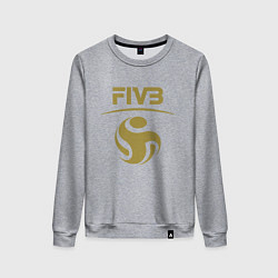 Свитшот хлопковый женский FIVB ВОЛЕЙБОЛ ЛОГО, цвет: меланж