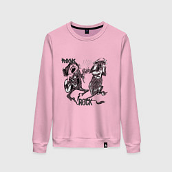 Свитшот хлопковый женский Рок, рок, цвет: светло-розовый
