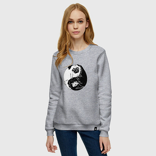 Женский свитшот Собачий Инь Янь / Меланж – фото 3