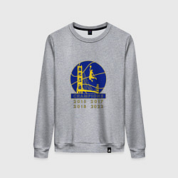 Свитшот хлопковый женский Champions - Warriors, цвет: меланж
