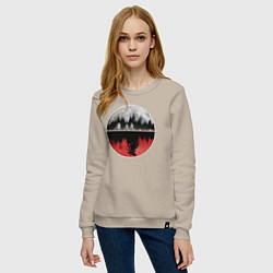 Свитшот хлопковый женский Stranger Things Moon, цвет: миндальный — фото 2