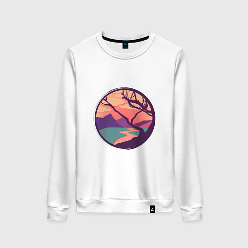 Женский свитшот Оранжевое небо / Белый – фото 1