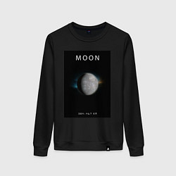 Свитшот хлопковый женский Moon Луна Space collections, цвет: черный