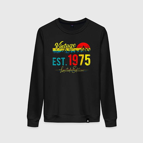 Женский свитшот Vintage est 1975 Limited Edition / Черный – фото 1