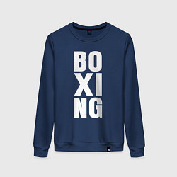 Свитшот хлопковый женский Boxing classic, цвет: тёмно-синий