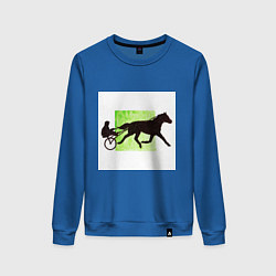 Свитшот хлопковый женский Конный Спорт Бега, цвет: синий