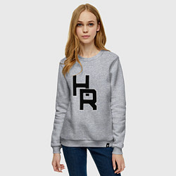 Свитшот хлопковый женский HR плетение, цвет: меланж — фото 2