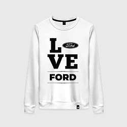 Свитшот хлопковый женский Ford Love Classic, цвет: белый