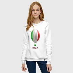 Свитшот хлопковый женский 3d aerostat Italy flag, цвет: белый — фото 2