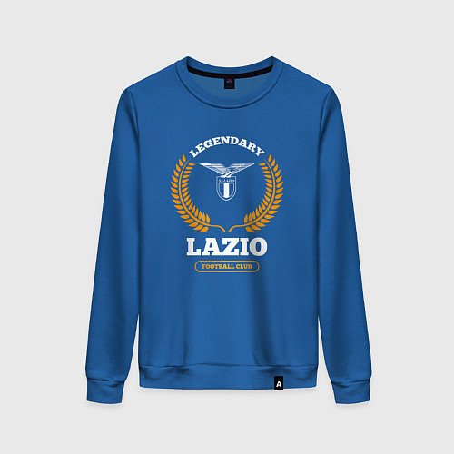 Женский свитшот Лого Lazio и надпись Legendary Football Club / Синий – фото 1