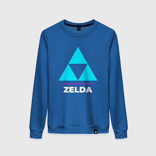 Женский свитшот Символ Zelda в неоновых цветах / Синий – фото 1