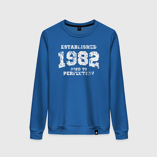 Женский свитшот Основана в 1982 году доведено до совершенства / Синий – фото 1