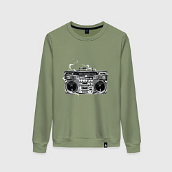 Свитшот хлопковый женский Wu-Tang Boombox, цвет: авокадо