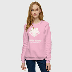 Свитшот хлопковый женский Гвардия ворона лого винтаж, цвет: светло-розовый — фото 2