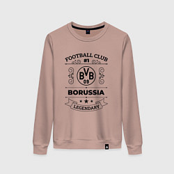 Свитшот хлопковый женский Borussia: Football Club Number 1 Legendary, цвет: пыльно-розовый