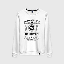Свитшот хлопковый женский Brighton: Football Club Number 1 Legendary, цвет: белый