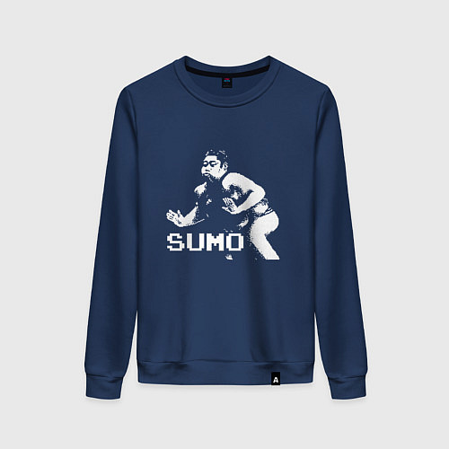 Женский свитшот Sumo pixel art / Тёмно-синий – фото 1
