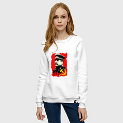 Свитшот хлопковый женский СССР - Сталин, цвет: белый — фото 2