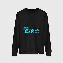 Свитшот хлопковый женский Lets party, цвет: черный