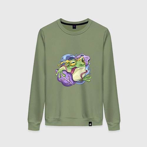Женский свитшот Сумасшедшая вселенная абстракт / Авокадо – фото 1