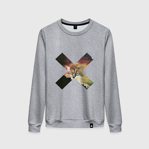 Женский свитшот Фигура и пейзаж / Меланж – фото 1
