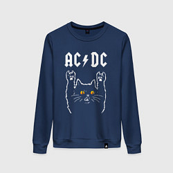 Женский свитшот AC DC rock cat