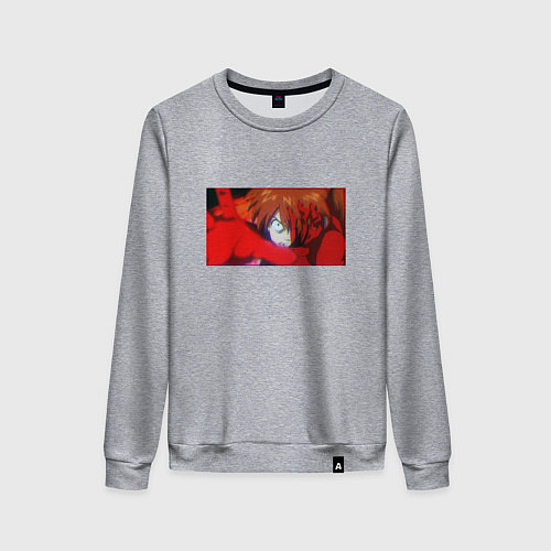 Женский свитшот Евангелион злая Аска / Меланж – фото 1