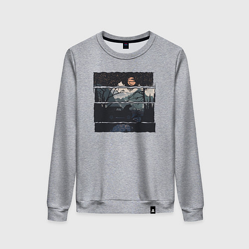 Женский свитшот Внедорожник и медведь / Меланж – фото 1