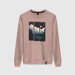 Свитшот хлопковый женский Бездорожье Сибирь, цвет: пыльно-розовый