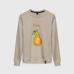 Свитшот хлопковый женский Pear груша, цвет: миндальный