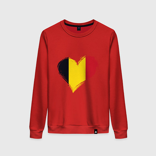 Женский свитшот Сердце - Бельгия / Красный – фото 1