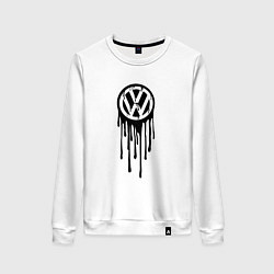 Свитшот хлопковый женский Volkswagen - art logo, цвет: белый